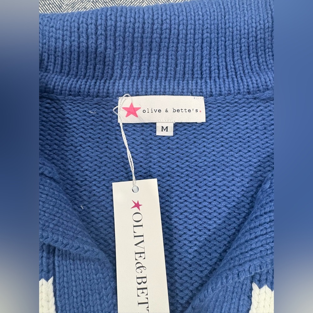 Olive & Bette’s Road G - Hayley Stripe Pullover | Blue/Cream | size M - Picture 5 of 9